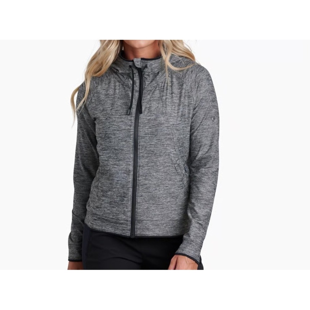 Kuhl Women's Revivr Hoodie Fleece M Heather Gray Full Zip Jacket Outdoor Hiking